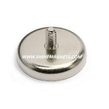 Fashinable Sinterizado NdFeB Perfect Round Base Imanes con Thread out